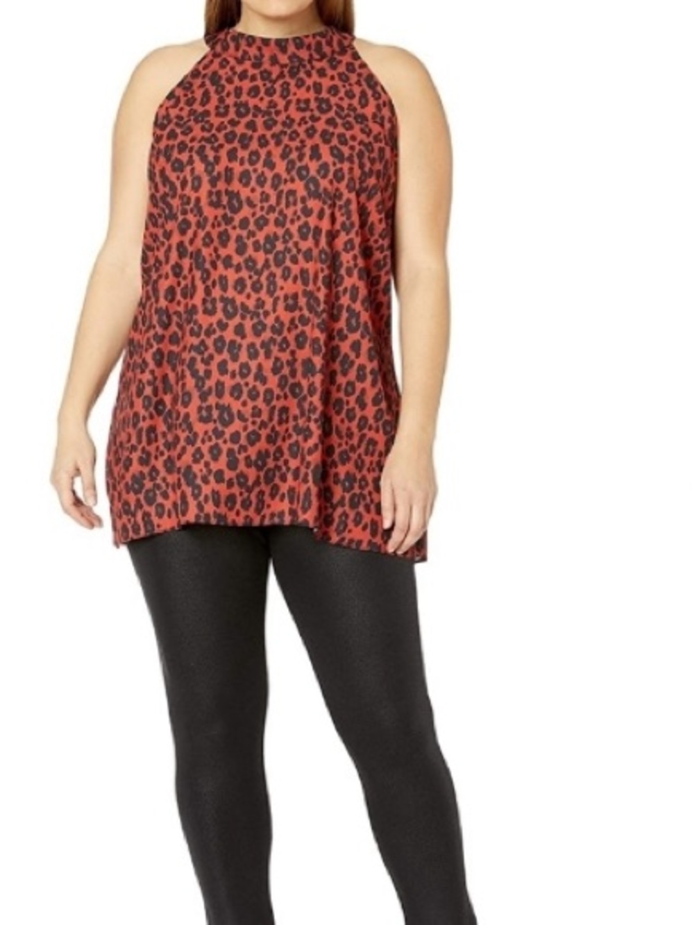 NWT City Chic Red Leopard Print Halter Top sleeveless sz M 18